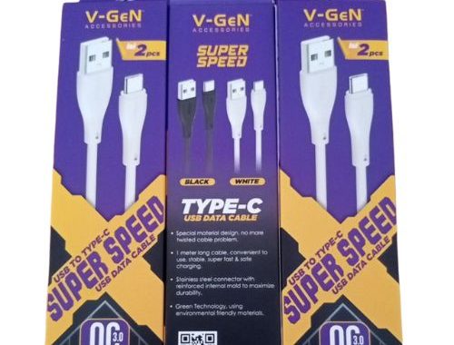 Kabel Type-C 2.4A VGEN VGC-12 Isi 2pcs Jual 1 Satuan
