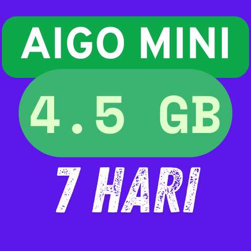 V Axis 7Harian AIGO Mini 4.5GB 7hr + Lokal => 7GB