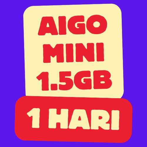 V Axis 1Harian AIGO Mini 1.5GB + Lokal 1hr => 2GB