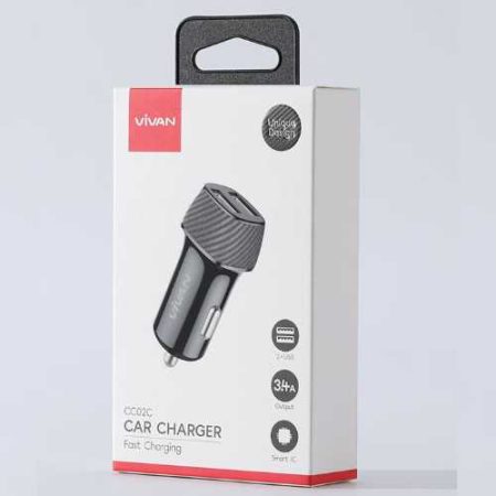 Charger Mobil 3.4A VIVAN CC02C Black