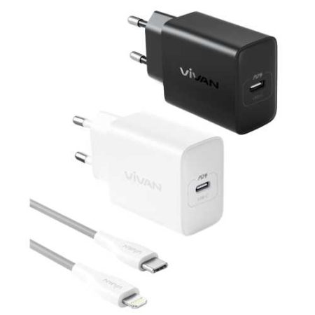 Charger Pack 20W VIVAN C20SL plus Kabel Lightning Iphone